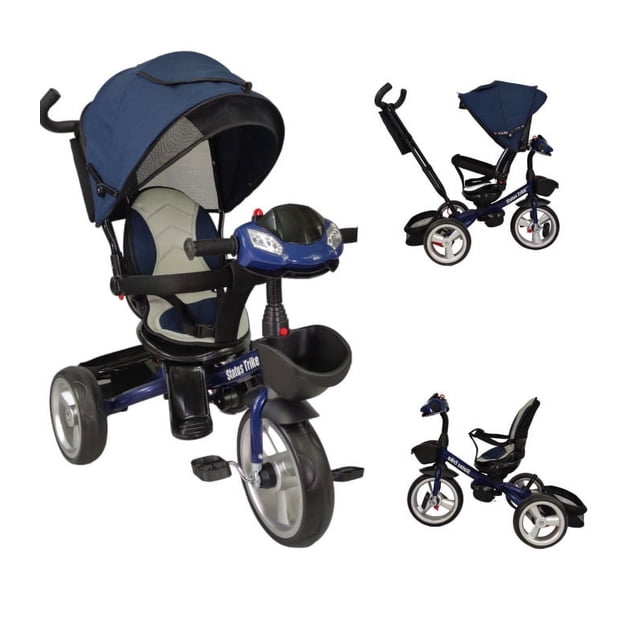 Triciclo para Niños The Baby Shop para bebés, evolutivo Luz y Sonido Azul -