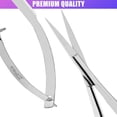 thumbnail image 5 of Cross Edge Spring Scissors 5 Inch straight Stainless Steel Precision Eyebrow & Eyelash Shaping & Trimming Scissor, Snips Squeeze, Embroidery, Knitting Micro Tip Craft Scissors (Silver), 5 of 18