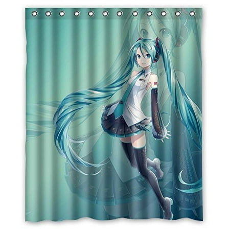 Ganma Cute Cartoon Character Hatsune Miku Shower Curtain