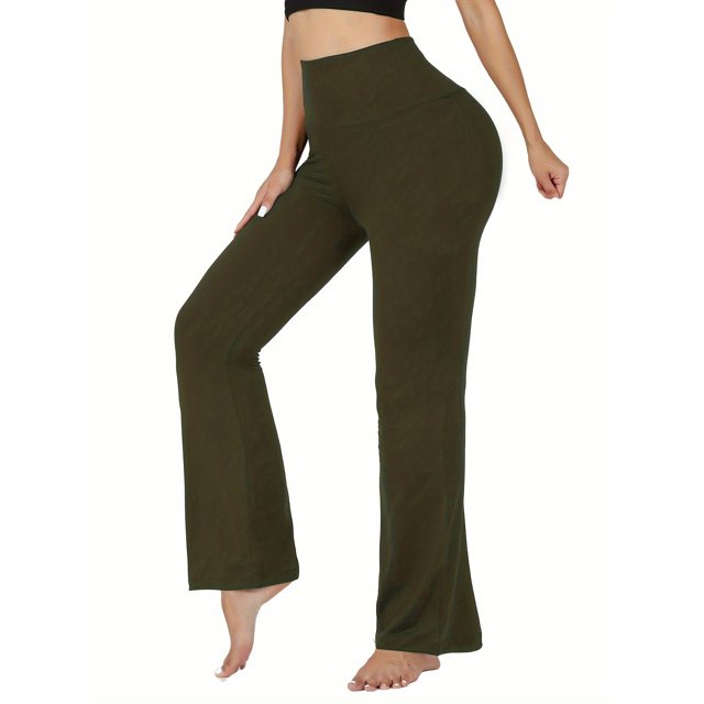 Women's Super Soft High Waist Flare Pants, Tummy Control Soft Bootleg Boot cut Pants