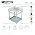 thumbnail image 6 of Kingston Brass VWP2522W4B1 Quadras 25" Ceramic Console Sink with Steel Base and Glass Shelf (4-Inch, 3-Hole), White/Chrome, 6 of 7