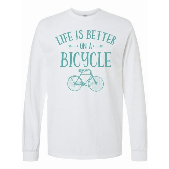 Inktastic Life's Better on a Bicycle Long Sleeve T-Shirt