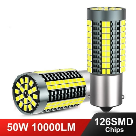 

Mduoduo 2X1156 BA15S 126smd Super White Backup Reverse Turn signal LED light Bulbs Lamp