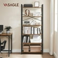thumbnail image 4 of VASAGLE 6-Tier Tall Bookshelf, Rustic Brown and Black, Industrial Style, 11.8 x 31.5 x 73.2 Inches, 4 of 8