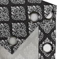 thumbnail image 4 of Ambesonne Damask Grommet Curtain, Timeless Foliage Leaves, 50" x 96", Grey Black and White, 4 of 6