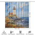 thumbnail image 2 of Lighthouse Sunrise Coast Scenery Pale Blue Tan Shower Curtain Modern Home Bathroom Bathtub Decor Waterproof Fabric with 12PCS Hooks, 2 of 8