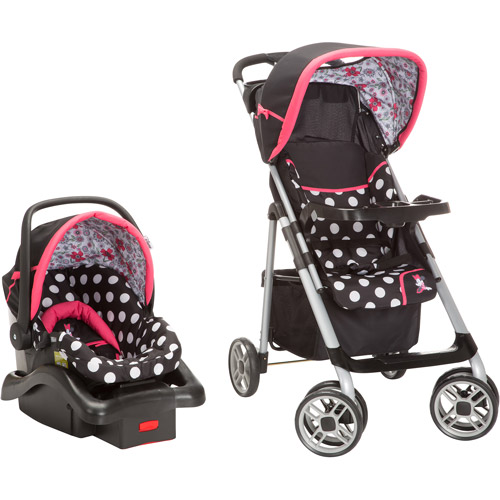 Disney Baby Minnie Mouse Coral Flowers Saunter Sport LC-22 Travel System with Bonus Minnie Diaper Bag - image 2 of 3