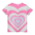 thumbnail image 2 of Quealent Girls Tie T Shirts Toddler Hearted Print Short Sleeve Round Neck Tops Summer Casual Fashion Streetwear T-Shirts (Pink, 10-11 Years), 2 of 5