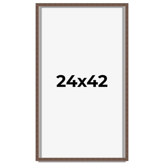 24x42 Shadow Box Frame Brown | 1.125 inches Deep Real Wood Rustic Shadowbox Display Frame | UV
