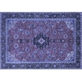 thumbnail image 1 of Ahgly Company Machine Washable Indoor Rectangle Medallion Blue Traditional Area Rugs, 7' x 9', 1 of 4