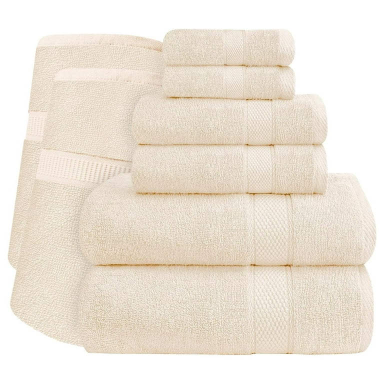 WWXBTM 8 Piece Sea Salt Towel Set 600 GSM 2 Bath Sheets 35 x 70 Inches 2 Bath Towels 27 x 54 Inches 2 Hand Towels 16 x 28 Inches 2 Washcloths 12 x 12 Inches Highly Absorbent Walmart