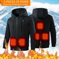 thumbnail image 4 of Mens Heated Hoodies Pullover 2025 Winter Long Sleeve Heated Sweatshirt with Light 5 Heating Zones Hooded Sweatshirt, 4 of 8
