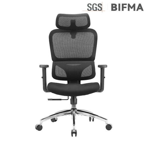 Sihoo M56C Ergonomic Office Chair with Adjustable Headrest, Lumbar Support, Breathable Mesh, High-Back Reclining, Black