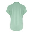 thumbnail image 5 of QIJUNTUO Women's Breathable Cotton-Linen V-Neck Casual Summer T-Shirt With Soft Stretch For Multi-Occasion Wear Mint Green, 5 of 6