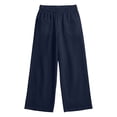 thumbnail image 5 of Girls Cotton Linen Capri Pants Summer Drawstring Wide Leg Pants with Pockets Holiday Boho Beach Palazzo Pants for Kid Boys, 5 of 7