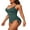 Green, variant on Womens Ruched One Piece Swimsuit V Neck Monokini Bath Suit Tie Side Swimwear