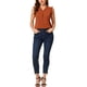 thumbnail image 2 of INSPIRAR CHIC Blusas de Trabajo Sin Mangas con Volantes para Mujeres, Cuello en V, Talla XL, Caramelo, 2 of 6