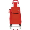 Red Polyester Rolling Shopping Trolley