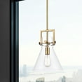 thumbnail image 3 of 411-1S-BB-10CL Innovations Lighting Newton-One Light Mini Pendant-14 Inches Wide by 17 Inches High-Brushed Brass Finish, 3 of 3