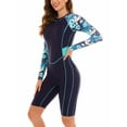 thumbnail image 5 of Women’s One Piece Boyleg Surfing Swimsuit Floral Printed Long Sleeve Rash Guard UPF 50+ Bathing Suit Swimwear, 5 of 6
