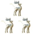 thumbnail image 1 of 3-Piece Champagne Christmas Ornaments Christmas Tree Decorations Glitter Deer Ornaments, 1 of 5