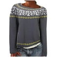 thumbnail image 1 of WEAIXIMIUNG Chandail Oversize pour Femmes Tricot Col Rond Manches Longues Tendance 2024, 1 of 7