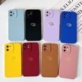 thumbnail image 2 of Compatible with iPhone 12 Case (6.1" 2020), Plated Luxury Heart Phone Case Cute Side Pattern Soft TPU Shockproof Full Camera Lens Protective Phone Cases for Women Girls - Purple, 2 of 7