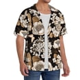 thumbnail image 4 of Xecao offers the Retro Hydrangeas for Men's Casual Short-sleeved Shirt, a button-up collared shirt with a pocket, perfect for beach vacations and yacht travel in the Small size., 4 of 7
