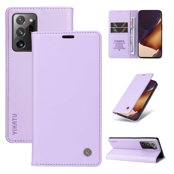 for Samsung Galaxy Note 20 Ultra Wallet Case with RFID Blocking Credit Card Holder,Classic Vegan PU Premium Leather Folio Magneitc Flip Kickstand Shockproof Cover Phone case,Purple