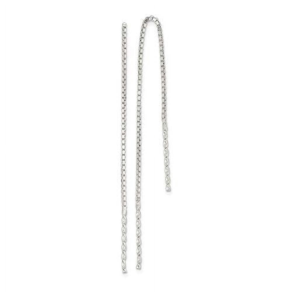 925 Sterling Silver Spiral Bar Threader Earrings
