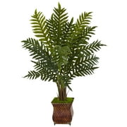 HomeStock Victorian Vibes 4Ft. Evergreen Plant In Metal Planter