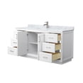 thumbnail image 3 of Wyndham Collection Miranda 66" Plywood Single Bathroom Vanity in Nickel/White, 3 of 6