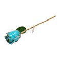 thumbnail image 3 of Rosa bañada en oro de 24 quilates Sincero decorativa con soporte azul cielo, 3 of 10