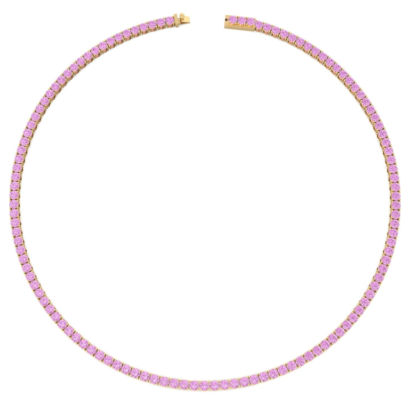 Pink Sapphire Tennis Necklace