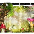 thumbnail image 5 of 72x84 Inch Enchanted Forest Shower Curtain Fairy Tale Magic Mushroom Trees Flowers Fairytale Wonderland Jungle Shower Curtains for Bathroom Decor Waterproof Polyester Fabric with Hooks, 5 of 6