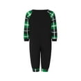 thumbnail image 3 of Acuteok Family Matching Christmas Pajamas, Elf Letter Print Long-Sleeved Tops + Plaid Pattern Trousers Glow at Night Sleepwear, 3 of 10