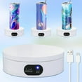 thumbnail image 2 of Rotating Display Stand 360° Automatic Mute Electric Turnable with Battery/USB Power Supply Turntable Display Stand Rotating Revolving Platform 2kg Load Bearing for Shop Jewelry, 2 of 10