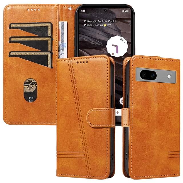 Phone Case for Google Pixel 7A 5G Magnetic PU Leather Card Slots Durable Wallet Cover