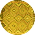 thumbnail image 1 of Ahgly Company Machine Washable Indoor Round Southwestern Yellow Country Area Rugs, 5' Round, 1 of 4