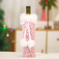 thumbnail image 1 of Puntoco Bolso Rosado De La Botella De Vino Del Cordón De La Felpa De La Tela Escocesa Del Diamante, Decoración Casera, 1 of 5