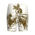 thumbnail image 2 of Lsque Cattle Drive By Two Cowboys Mens Sleep Pajama Shorts,Short Pajama Pants, Cotton Ultra-Soft Knit-X-Large, 2 of 9