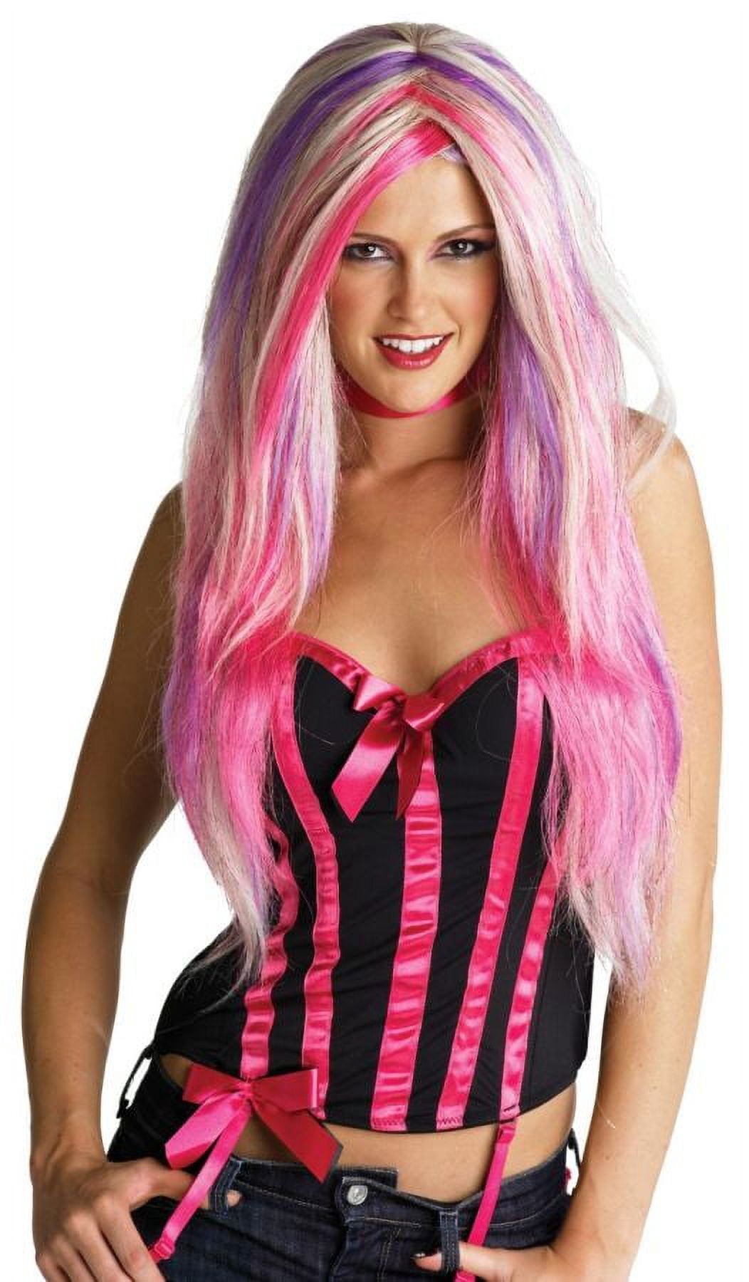 Halloween Womens Colorful Rebel Witch Wig Long Wig