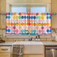 thumbnail image 2 of Yayeee Kitchen Curtains Tier Set of 2 Light Filtering 57"x36" Over Sink Window Panels, Yellow Circles, 2 of 7