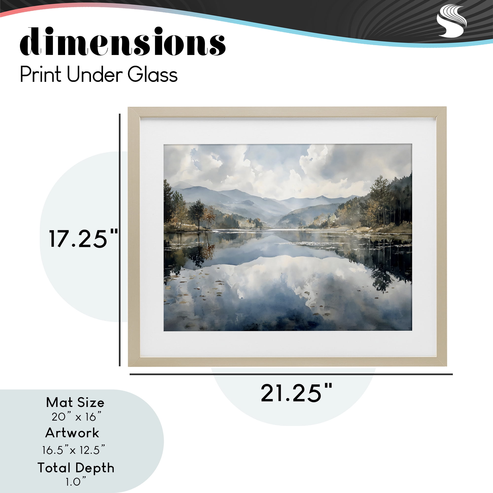 Stupell Industries Nature's Reflection on Mountain Lake Birch Framed Print Under Glass, design by Franklyn Gregory
