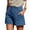 Navy blue, variant on Loose Retro Double Breasted Women's Denim Shorts High Waisted Casual Summer Denim Shorts with Pockets