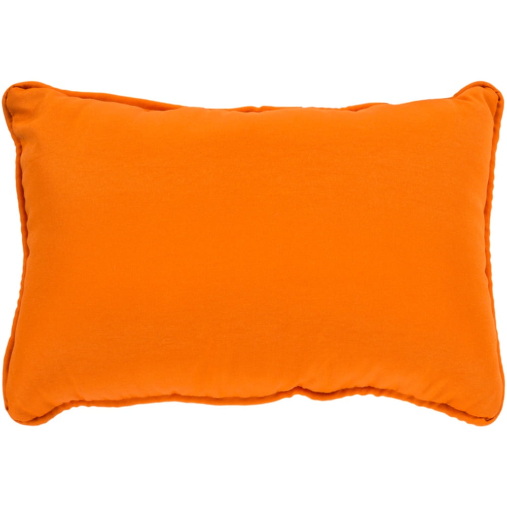 19" Bright Orange Rectangular Throw Pillow Cover with Piping Trim