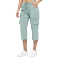 thumbnail image 5 of HBYJLZYG Women's Cargo Capri Pants with Elastic Drawstring Waist and Multiple Utility Pockets, Summer Outdoor Activewear for Hiking, Travel, and Daily Casual Wear, 5 of 6