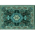 thumbnail image 1 of Ahgly Company Indoor Rectangle Medallion Turquoise Blue Traditional Area Rugs, 5' x 8', 1 of 4