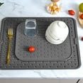 thumbnail image 1 of Silicone Dish Drying Mat Heat Insulation Anti Slip with Drain Lip for Kitchen Counter, 1 of 7