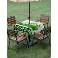 thumbnail image 3 of Outdoor Tablecloth with Umbrella Hole and Zipper, St. Patrick's Day Square Table Cloth 54x54 Inch Waterproof Tablecloth, Spring Lucky Grass Truck Gray Wood Plaid Picnic Table Cover for Patio Camping, 3 of 7